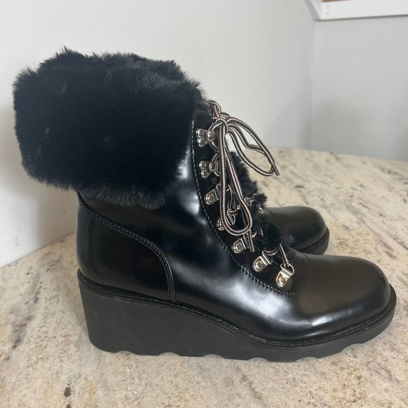 INC INTERNATIONAL CONCEPTS HANNIA WEDGE‎ BOOTIES IN BLACK NWOB WOMEN'S SIZE 10 - Picture 3 of 14